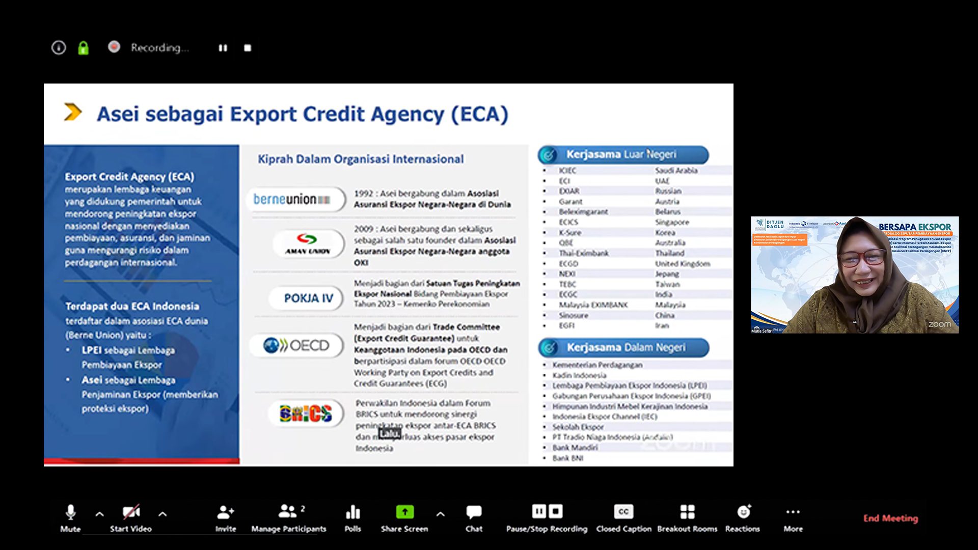 ASEI Dorong Eksportir Kelola Risiko Perdagangan Internasional melalui Trade Credit Insurance